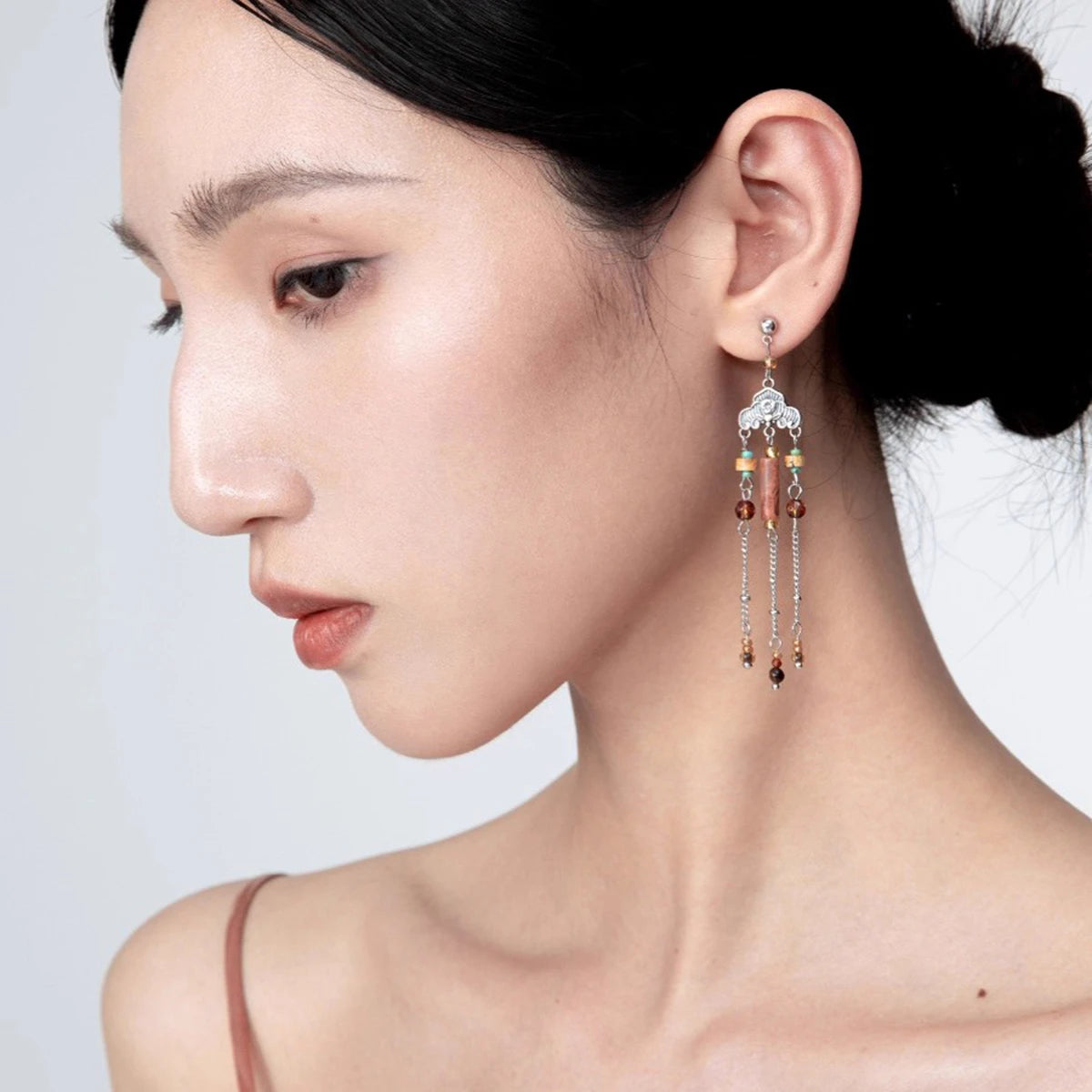 Dunhuang Silver Cloud Earrings