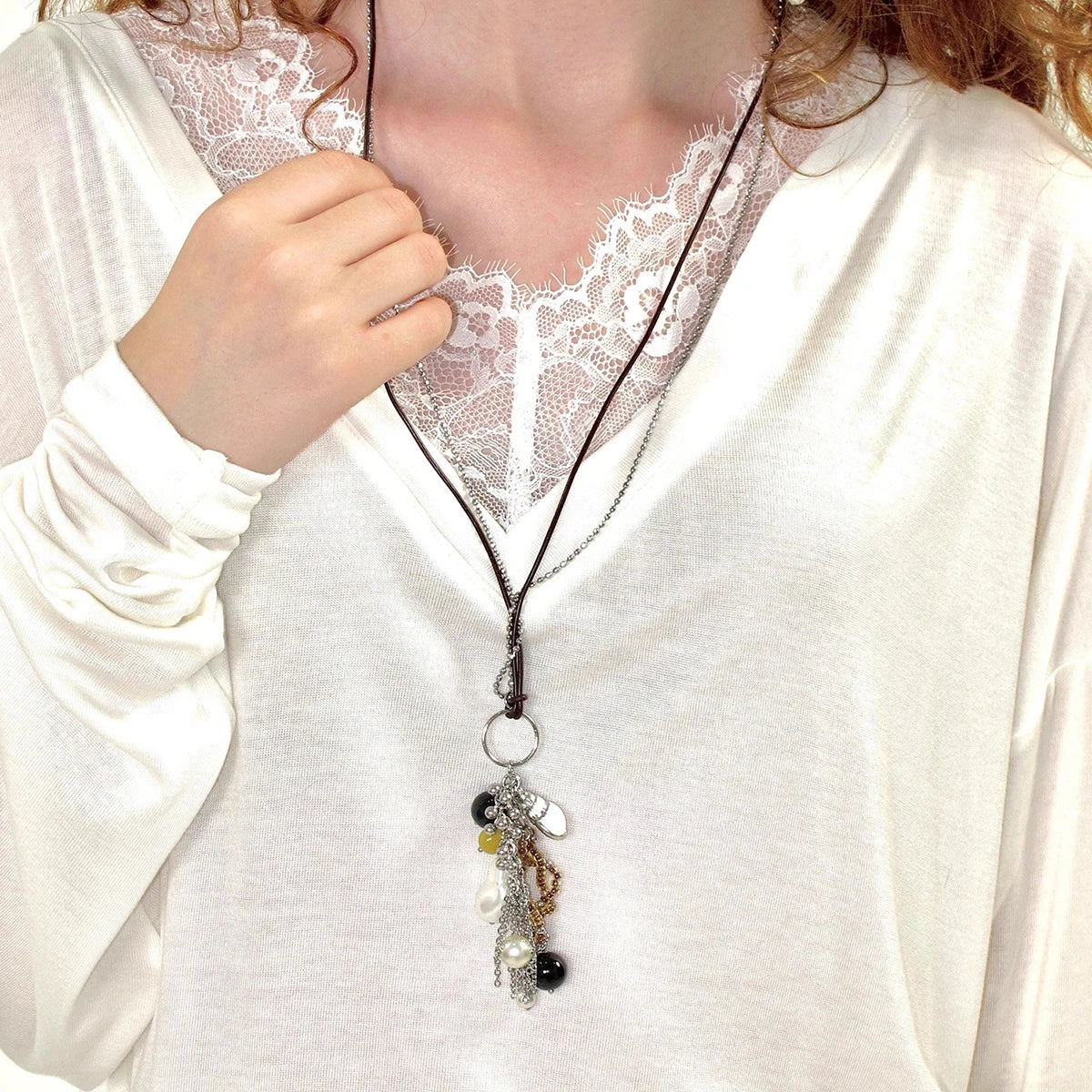 Utopian Brown-Yellow Pearl Necklace