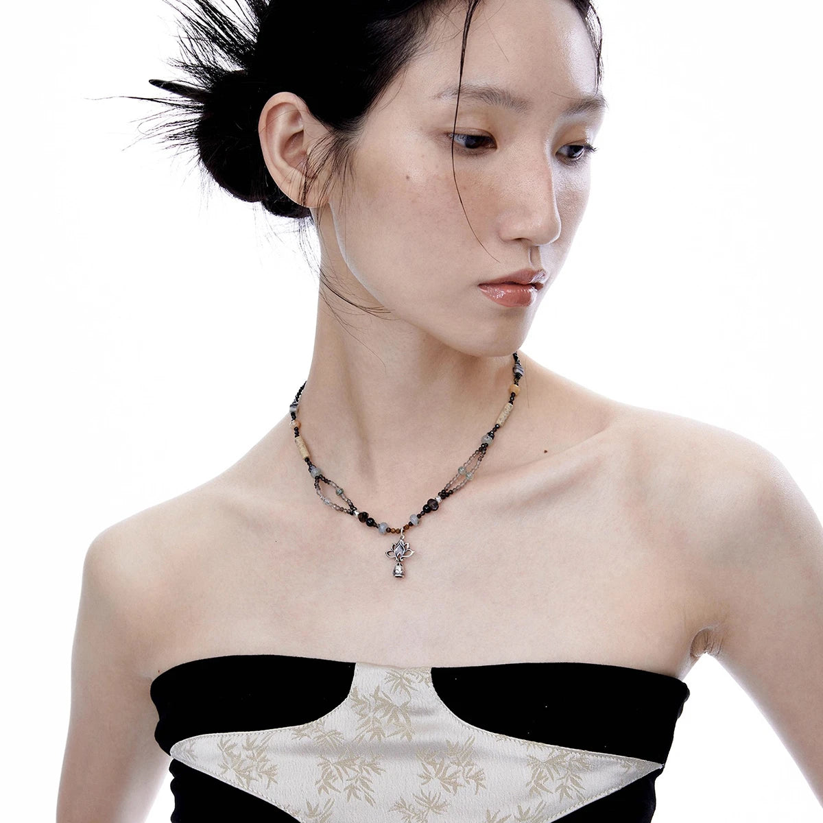 Tibetan Energy: Hangzhou Retro New Chinese-style Agate Necklace