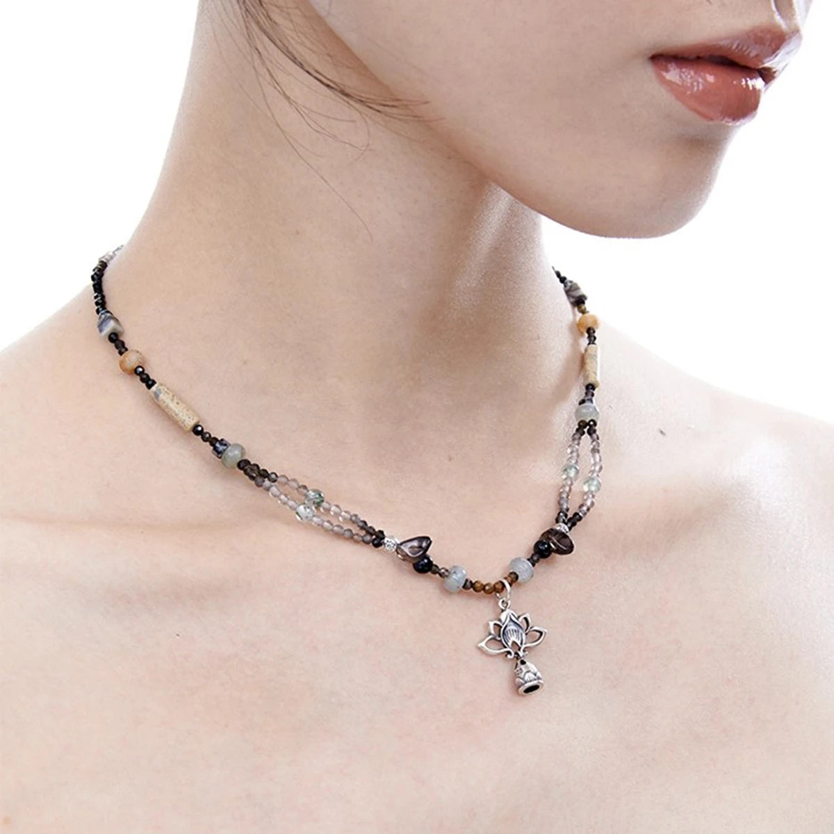 Tibetan Energy: Hangzhou Retro New Chinese-style Agate Necklace