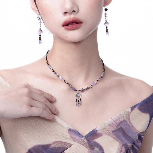 Wisteria Fringe Agate Necklace