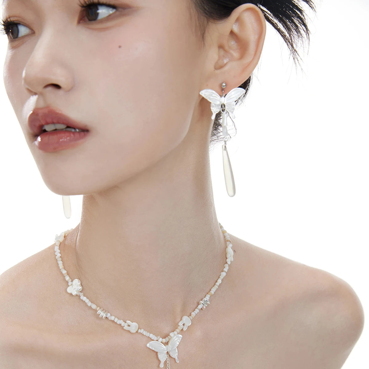 Oriental Jade Butterfly Earrings