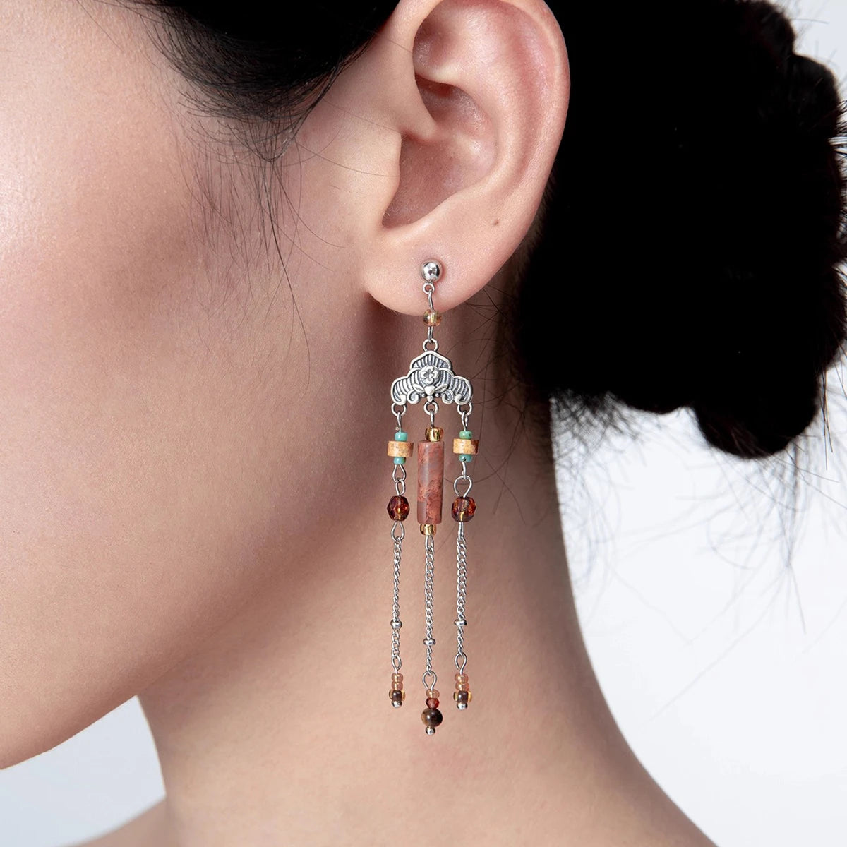 Dunhuang Silver Cloud Earrings