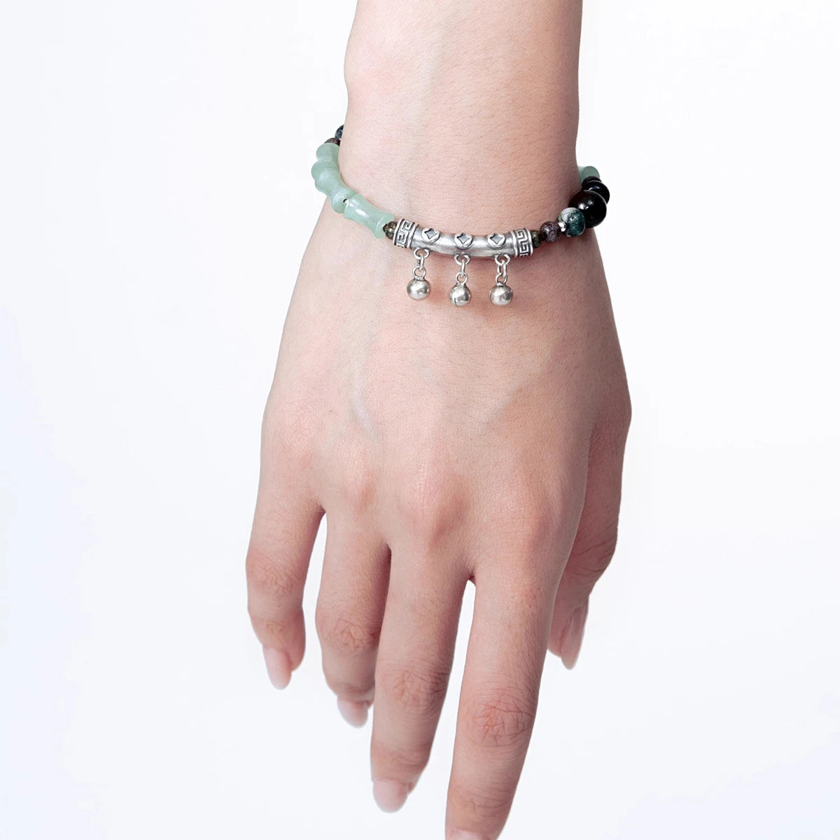 Tibetan Bell Natural Bamboo Jade Bracelet