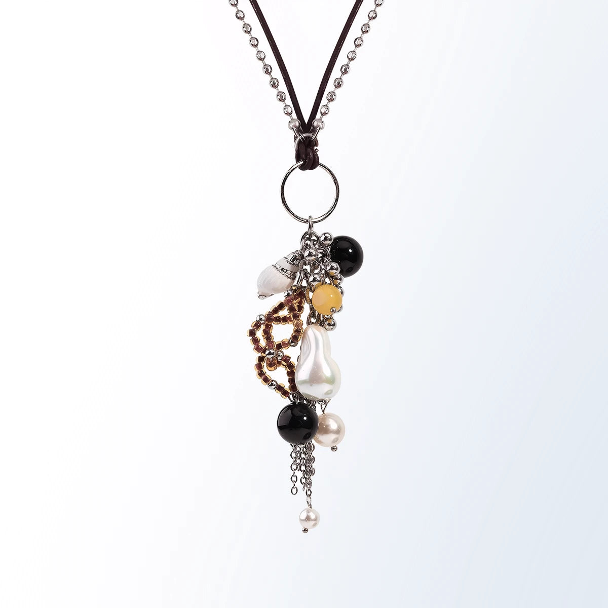 Utopian Brown-Yellow Pearl Necklace