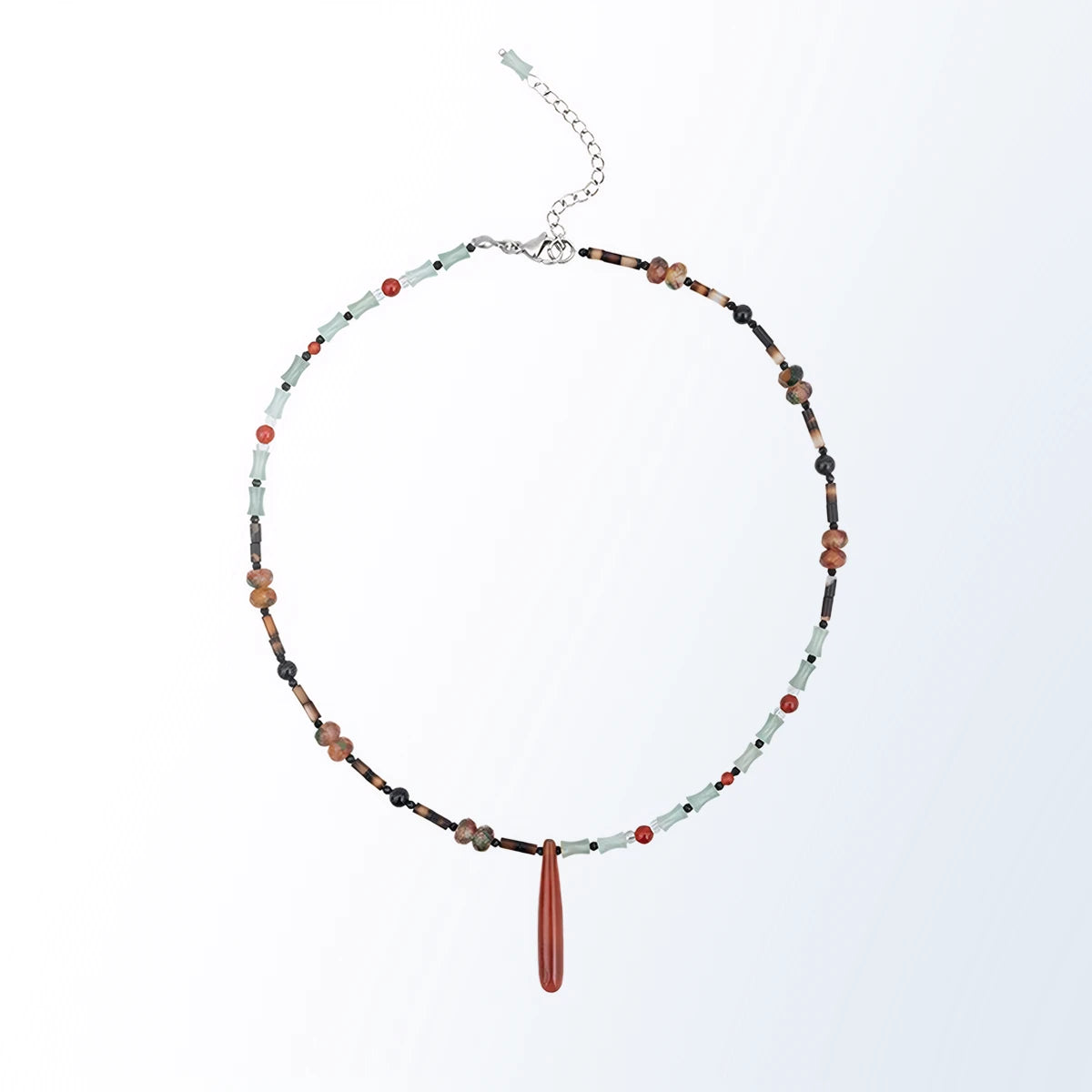 Red Jade Water Drop Pendant Necklace