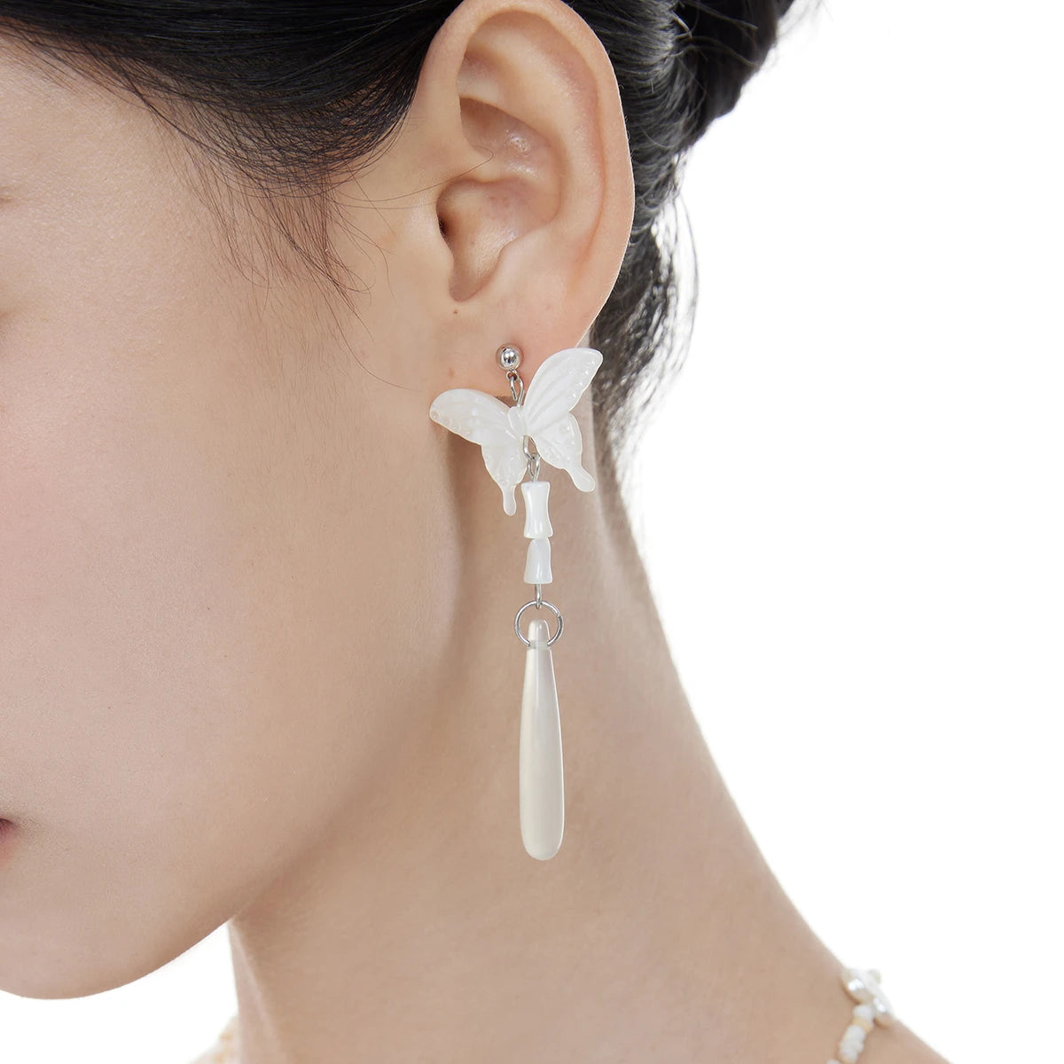 Oriental Jade Butterfly Earrings
